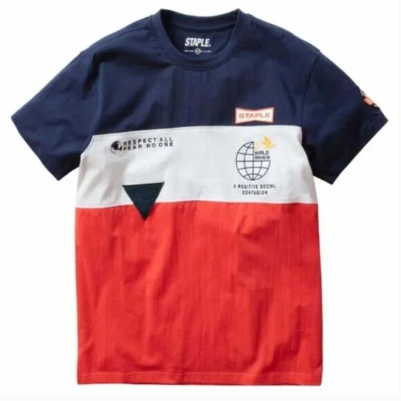 Staple Men's Atlantic Pieced Crew Neck T-Shirt - M - Picture 1 of 7
